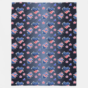 Patriotic All American Mama Messy Bun Fleece Blanket
