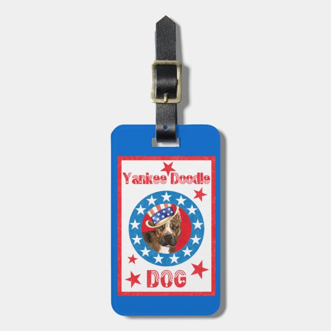 Patriotic Am Staff Luggage Tag (Front Vertical)