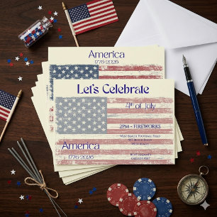 Patriotic America 1776 - 2026 Flag Celebration Invitation