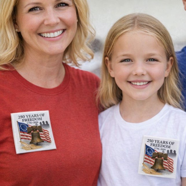 Patriotic America 250 Anniversary  15 Cm Square Badge (Creator Uploaded)