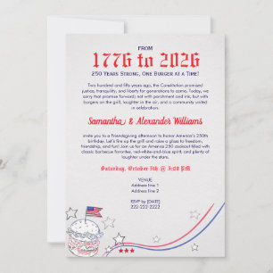 Patriotic America 250 Friendsgiving Cookout Party Invitation