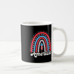 Patriotic America Boho Rainbow 4th Of July Indepen Coffee Mug