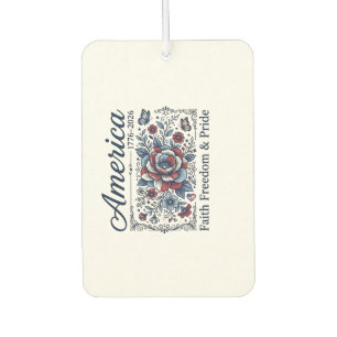 Patriotic America Floral Vintage Shirt Design_1 Car Air Freshener