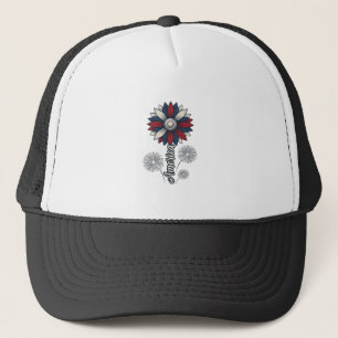 Patriotic America Flower Fireworks Vector Design_1 Trucker Hat