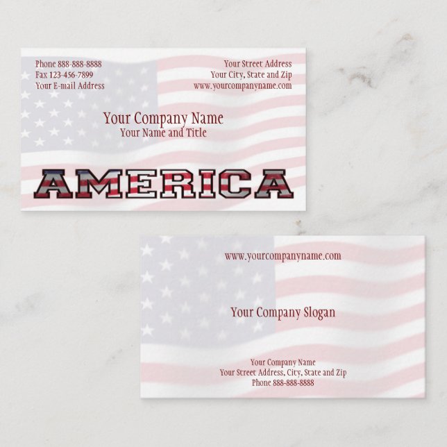 Patriotic America Government Non Profit Business Business Card (Front/Back)