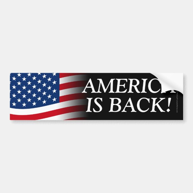Patriotic America is Back American Flag Trump Bumper Sticker (Front)