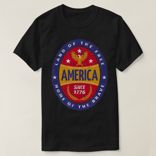 Patriotic America July 4th Eagle Victory Wreath St T-Shirt (Design Front)