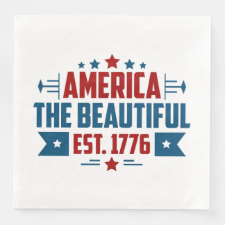 Patriotic America the Beautiful Paper Napkin