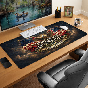 Patriotic American 4th of July 250 Celebration Desk Mat