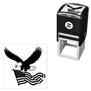 Patriotic American Bald Eagle Holding AmericanFlag Self-inking Stamp