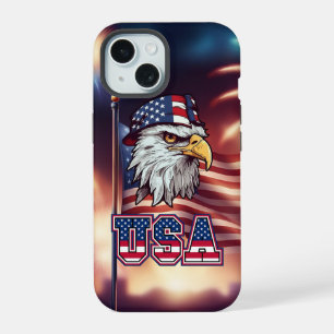 Patriotic American Bald Eagle iPhone 15 Case