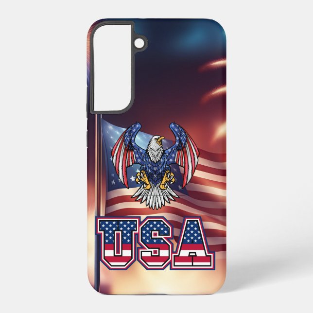 Patriotic American Bald Eagle Samsung Galaxy S22+ Case (Back)