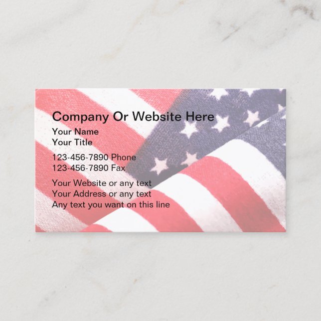 Patriotic American Business Cards (Front)