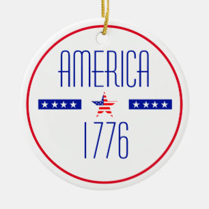 Patriotic American Ceramic Ornament