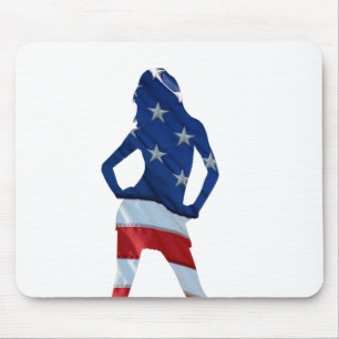 patriotic american cheerleader mouse pad