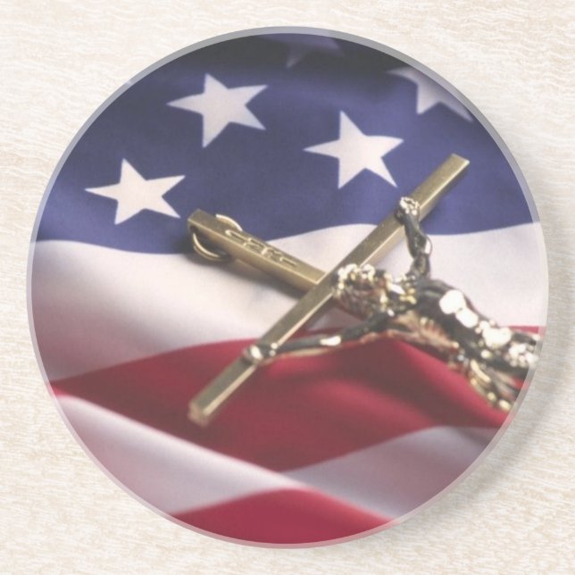 PATRIOTIC AMERICAN CHRISTIAN COASTER (Front)