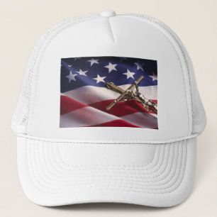 PATRIOTIC AMERICAN CHRISTIAN TRUCKER HAT