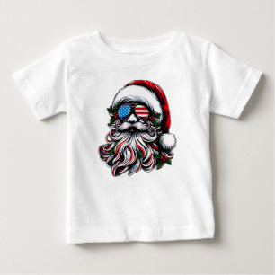 Patriotic/American Christmas Santa Baby T-Shirt