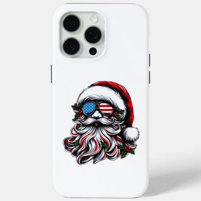 Patriotic/American Christmas Santa Case-Mate iPhone Case (Back)