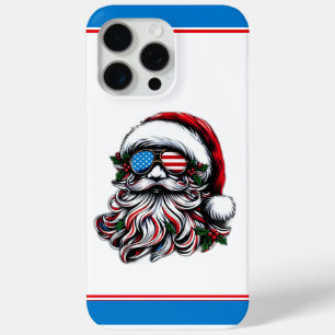 Patriotic/American Christmas Santa iPhone 15 Pro Max Case