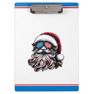 Patriotic/American Christmas Santa Clipboard