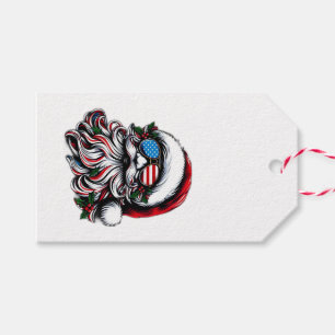 Patriotic/American Christmas Santa Gift Tags