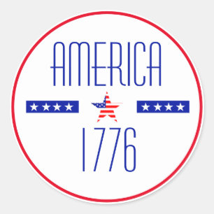Patriotic American  Classic Round Sticker
