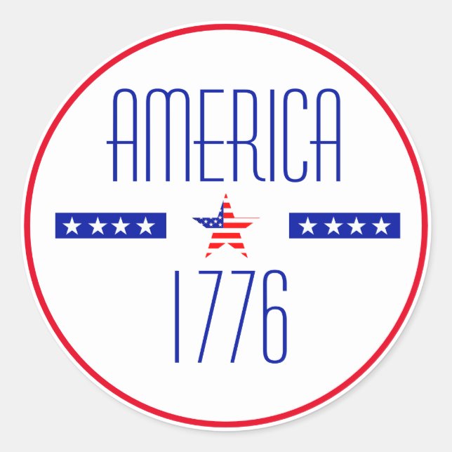 Patriotic American  Classic Round Sticker (Front)