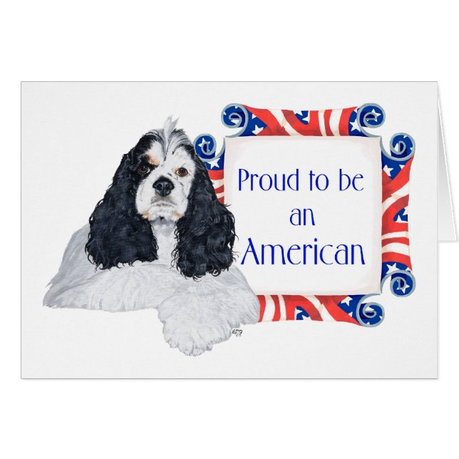 Patriotic American Cocker Spaniel (Front Horizontal)