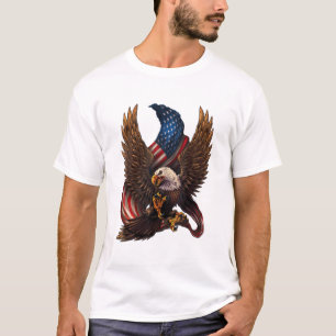 Patriotic American Design With Eagle And Flag T-Sh T-Shirt