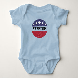 Patriotic American Distressed Freedom Red Wht Blue Baby Bodysuit