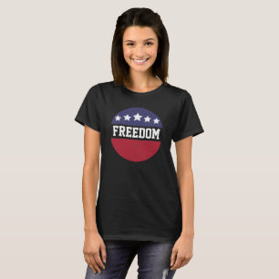 Patriotic American Distressed Freedom Red Wht Blue T-Shirt