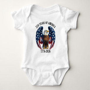 Patriotic American Eagle 250 Years 1776-2026 Baby Bodysuit