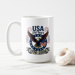 Patriotic American Eagle 250 Years 1776-2026 Coffee Mug