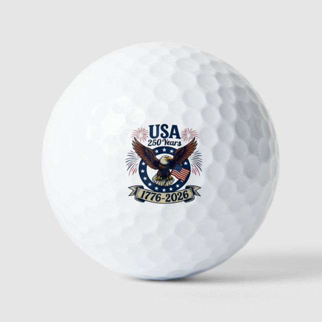 Patriotic American Eagle 250 Years 1776-2026 Golf Balls (Front)