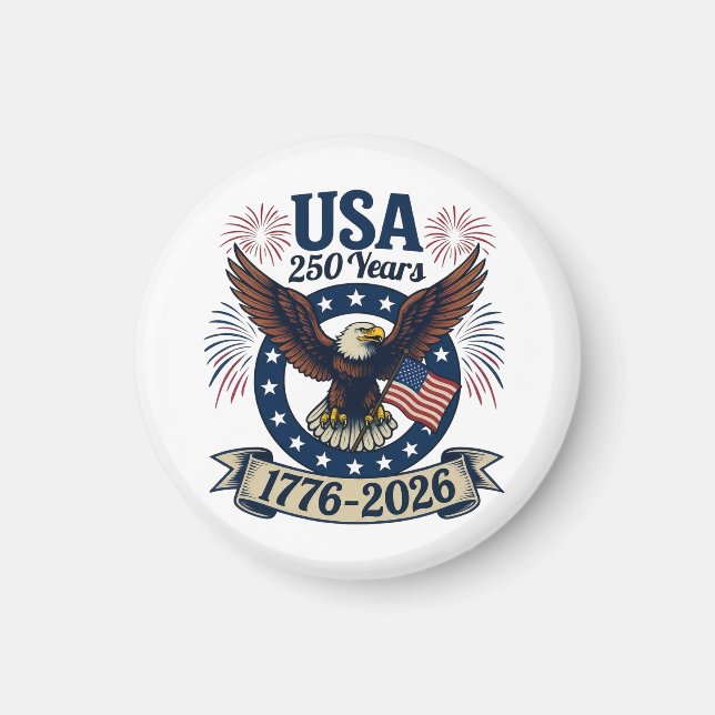 Patriotic American Eagle 250 Years 1776-2026 Magnet (Front)