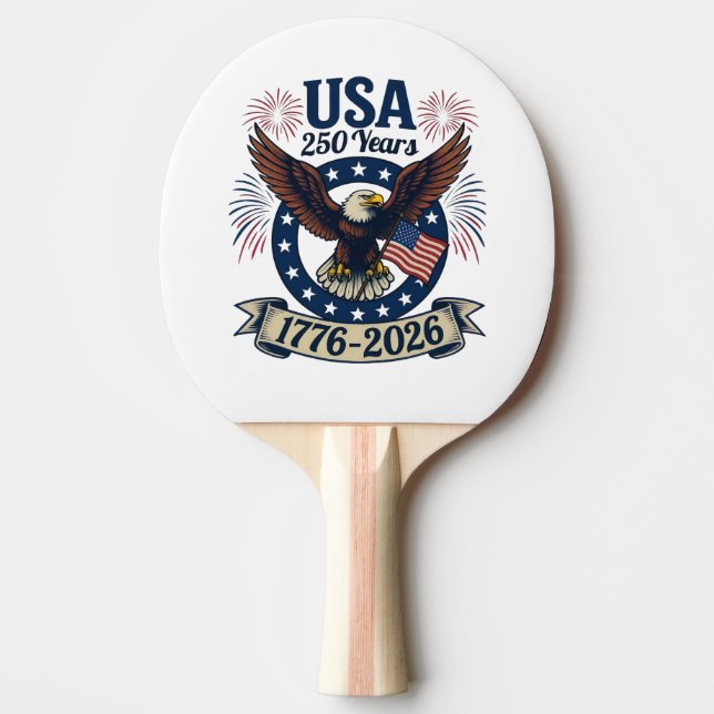 Patriotic American Eagle 250 Years 1776-2026 Ping Pong Paddle (Front)