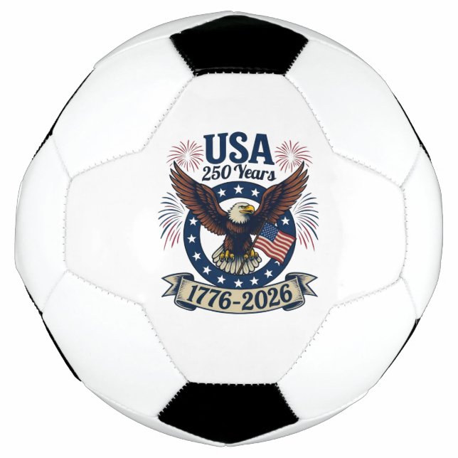 Patriotic American Eagle 250 Years 1776-2026 Soccer Ball (Front)