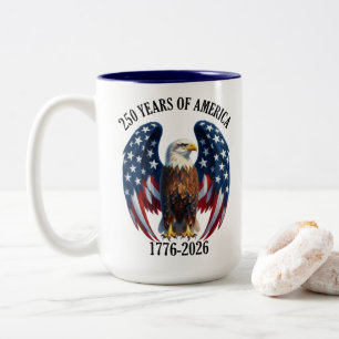 Patriotic American Eagle 250 Years 1776-2026 Two-Tone Coffee Mug
