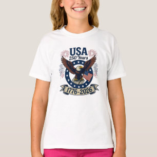 Patriotic American Eagle 250 Years Girl's T-Shirt