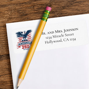 Patriotic American Eagle 250th Anniversary Custom Return Address Label