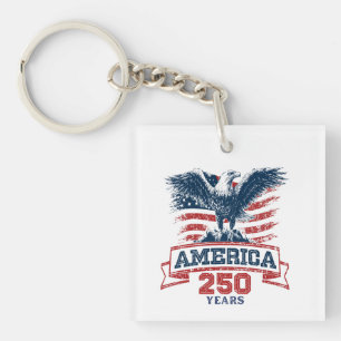 Patriotic American Eagle 250th Anniversary fun Key Ring