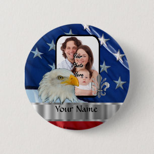 Patriotic American eagle 6 Cm Round Badge