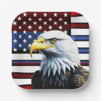 Patriotic American Eagle and US Flag