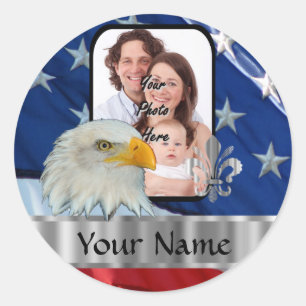 Patriotic American eagle Classic Round Sticker