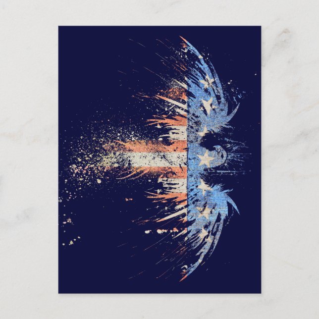 Patriotic American Eagle Flag Postcard (Front)