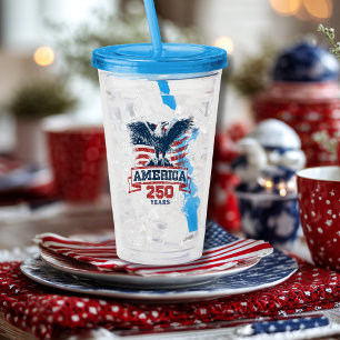 Patriotic American Eagle Happy 250th Anniversary Acrylic Tumbler