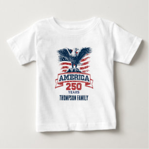 Patriotic American Eagle Happy 250th Anniversary Baby T-Shirt