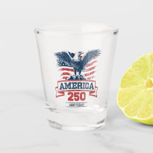 Patriotic American Eagle Happy 250th Anniversary Shot Glass