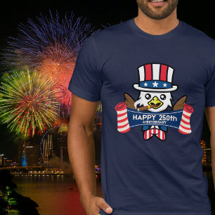 Patriotic American Eagle Happy 250th Anniversary T-Shirt